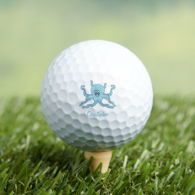 Golfbälle Blaues Oktopus-Design (Insitu T-Shirt)