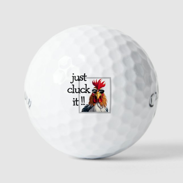 Golfbälle - Lustiger Hahn-Wortwitz (Vorderseite)