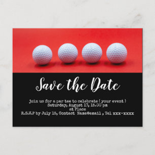 Golfbälle sind auf rotem Grund Postkarte