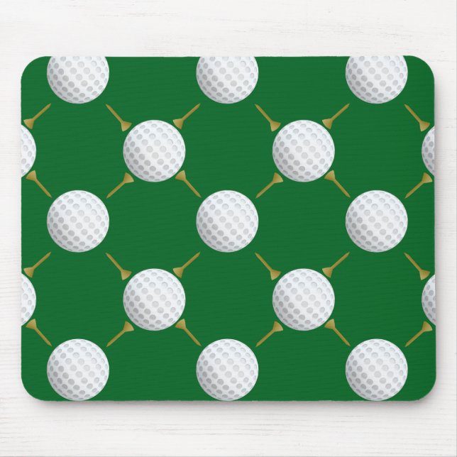 Golfbälle und T-Shirts auf Green Mousepad (Vorne)