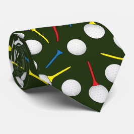 Golfbälle und Tees Muster Golfer Krawatte