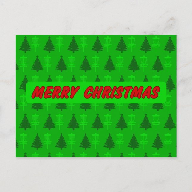 Golfbäume und Korb Weihnachtskarte Einladungspostkarte (Vorderseite)