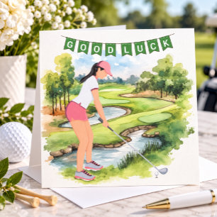 Golfbegrüßung Golfball Viel Glück für Golferin
