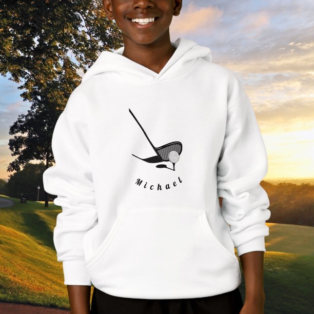 Golfclub & Ball Elegantes Sportthema Name Cool Hoodie (Von Creator hochgeladen)