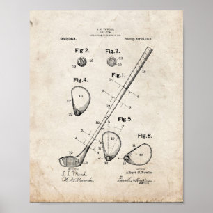 Golfclub-Patent - alter Blick Poster