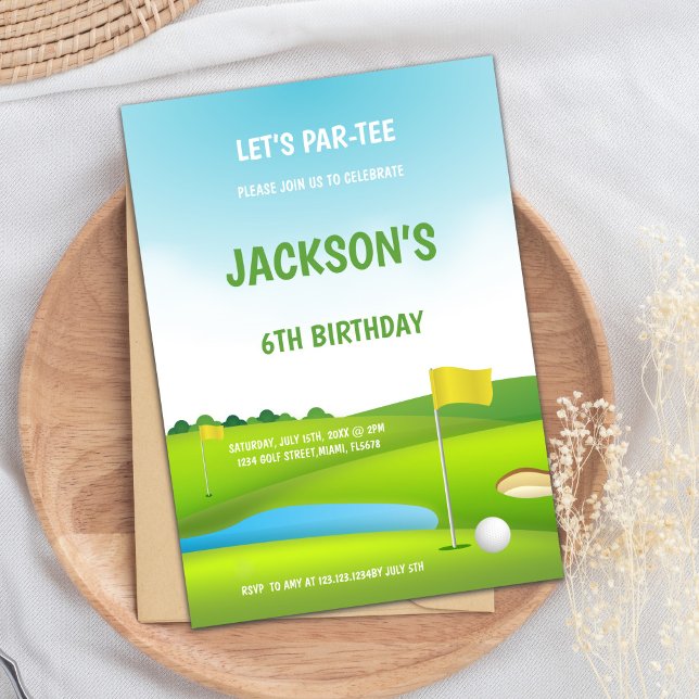 Golfeinladungen zum 6. Geburtstag Einladung (6th Birthday Golf Invitations)