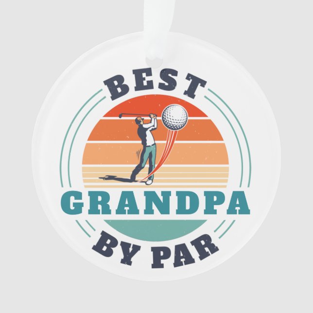 Golfen Beste Opa nach Maß Retro Weihnachten Ornament (Vorderseite)