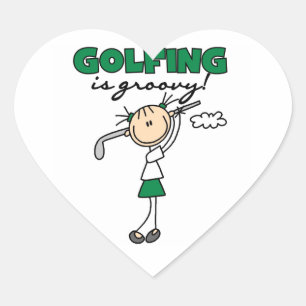 Golfen ist Groovy Herz-Aufkleber