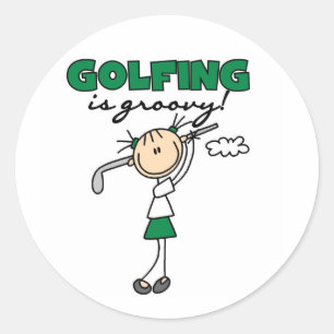 Golfen ist Groovy Runder Aufkleber