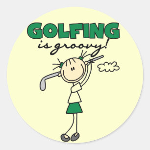 Golfen ist Groovy T-Shirts und Geschenke Runder Aufkleber
