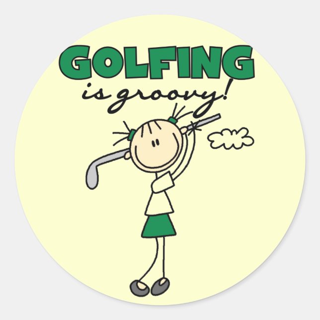 Golfen ist Groovy Tshirts und Geschenke Runder Aufkleber (Vorderseite)