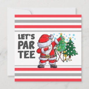 Golfen mit dem Weihnachtsmann Lasst uns Par Tee Pa Einladung