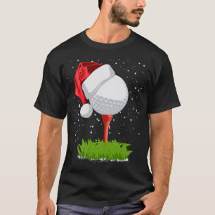 Golfen Weihnachten Weihnachtsmannmütze Golf Ball T-Shirt