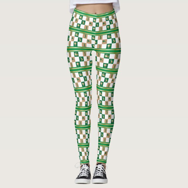 Golfen zu Weihnachten - Minimalistisches Golfmuste Leggings (Vorderseite)