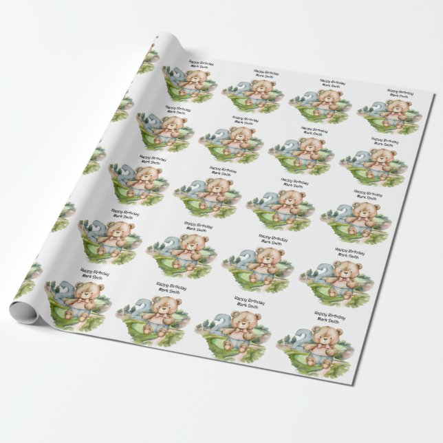 Golfer 2. Geburtstag Geschenkpapier (Ungerollt)