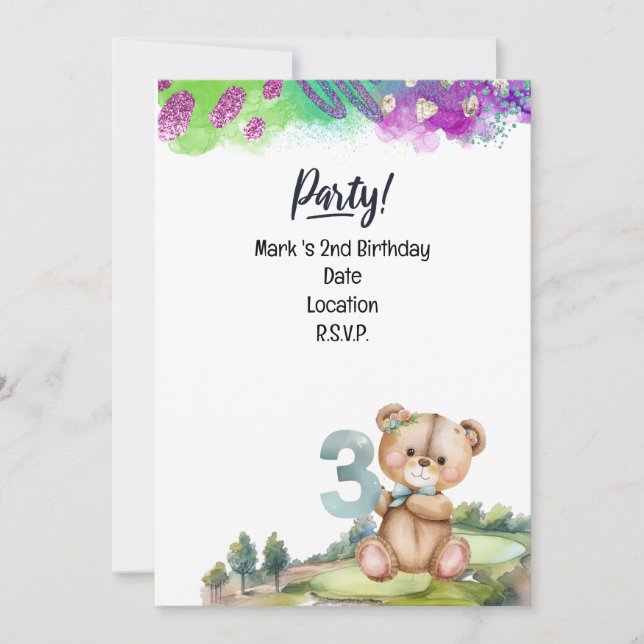 Golfer 3. Geburtstag Save the Date Junge Einladung (Vorderseite)