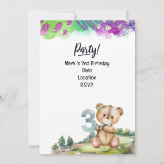 Golfer 3. Geburtstag Save the Date Junge Einladung