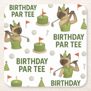 Golfer 60. Geburtstag für Cat Lover Rechteckiger Pappuntersetzer