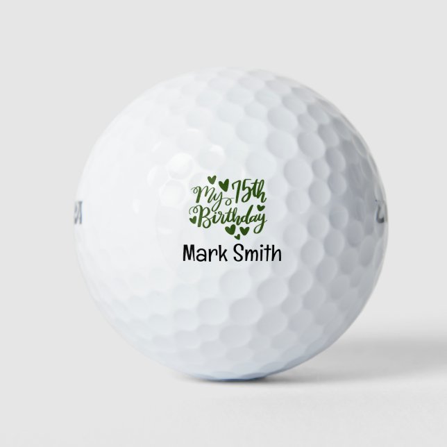 Golfer 75. Geburtstag Golfball (Vorderseite)