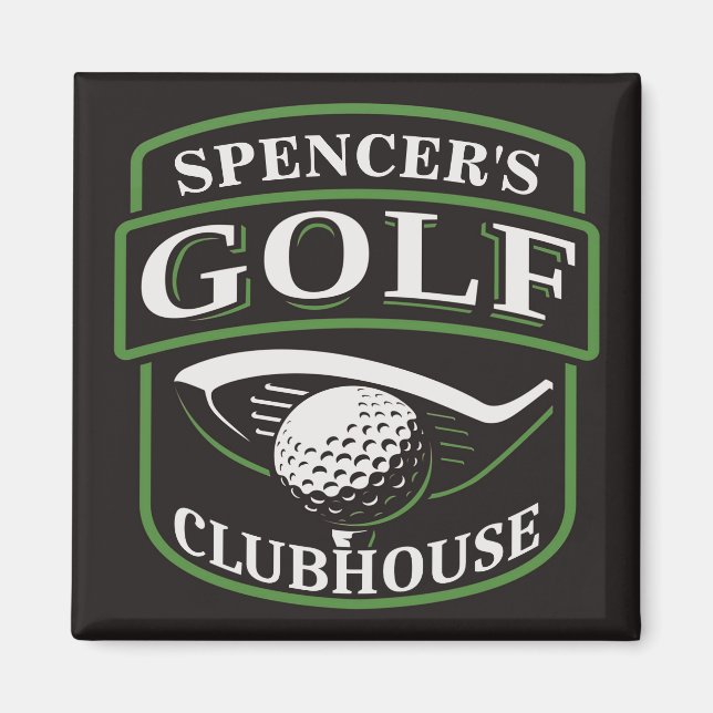 Golfer ADD NAME Pro Golf Player Club Clubhaus Magnet (Vorne)