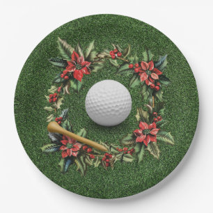 Golfer auf Grün für Weihnachten Golfer Pappteller