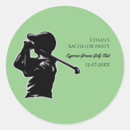 Golfer Bachelor Party Golftrip Classic Stilvoll Runder Aufkleber