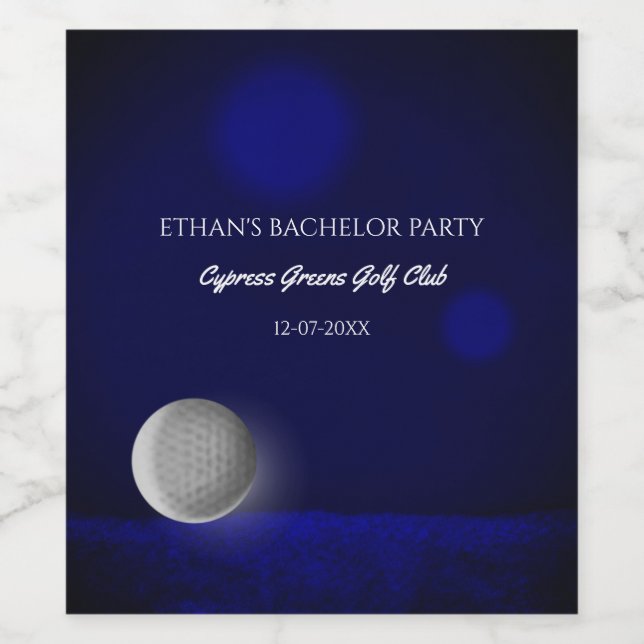 Golfer-Bachelor-Partyplatz Weinetikett (Einzelnes Label)