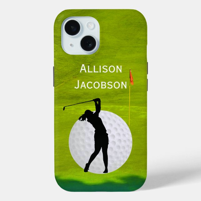 Golfer, Ball, Grün, Silhouette Case-Mate iPhone Hülle (Rückseite)