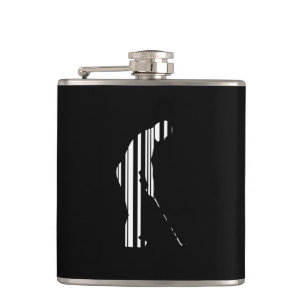 GOLFER BAR CODE Golf Golfen Sport Muster Design Flachmann