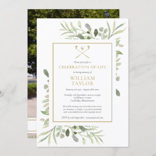 Golfer Beerdigung von Life Greenery Foto Einladung