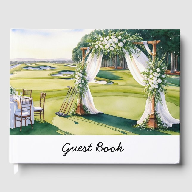 Golfer bei einer Hochzeit zum Thema "Grün" Gästebuch (Vorderseite)