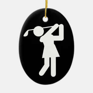 Golfer bei Weibchen - Golf-Symbol Keramik Ornament