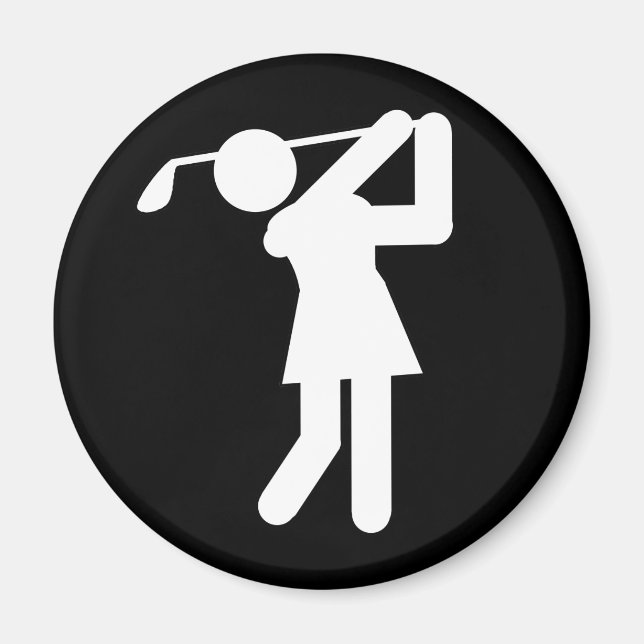 Golfer bei Weibchen - Golf-Symbol Magnet (Vorne)