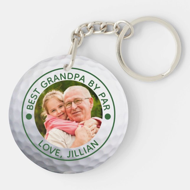 Golfer BEST GRANDPA NACH PAR Foto Custom Schlüsselanhänger (Rückseite)