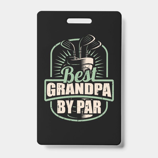 Golfer beste Opa nach Par Ausweis (Vorderseite)