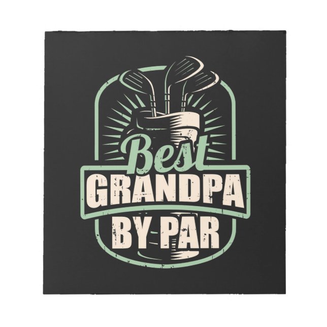 Golfer beste Opa nach Par Notizblock (Vorderseite)