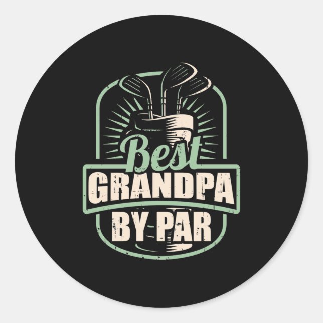 Golfer beste Opa nach Par Runder Aufkleber (Vorderseite)