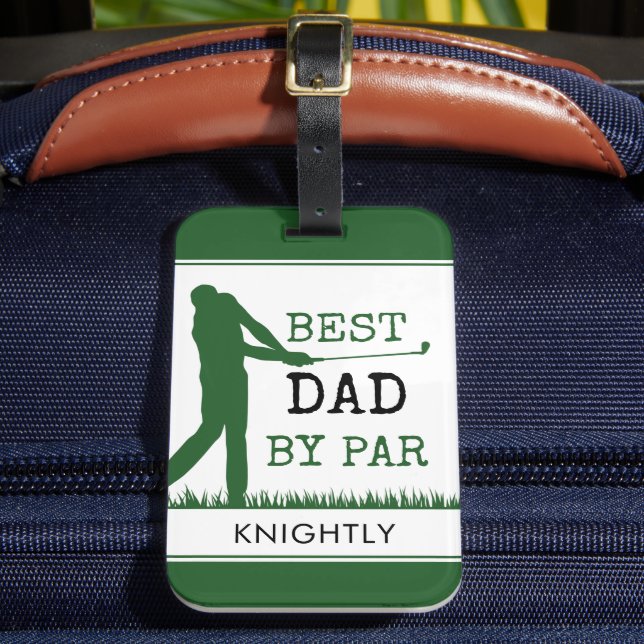 Golfer BESTER VATER NACH PAR Personalisiert Gepäckanhänger (Vorderseite Insitu 2)