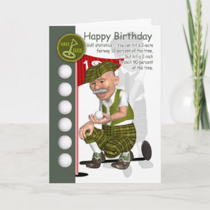 Golfer Birthday Grußkarte mit Spaß Karte