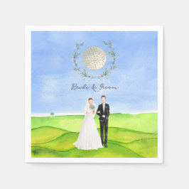 Golfer Braut und Bräutigam für Golfer Hochzeit Par Serviette