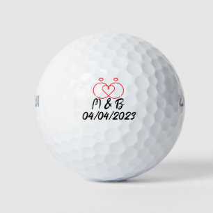 Golfer Bride Groom Wedding Golf Ball
