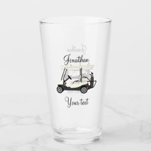 Golfer Cart Pint Trinkglas Glas