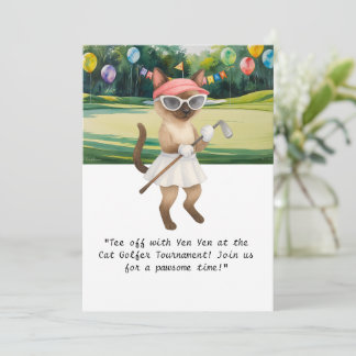 Golfer Cat Geburtstagsturnier Einladung
