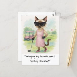 Golfer Cat Liebhaber kommen bald schnell wieder zu Postkarte