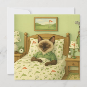 Golfer Cat schläft im golfmodisch gestalteten Schl