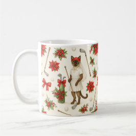 Golfer Cat Weibliche Weihnachten Thema für Tierlie Kaffeetasse