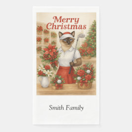 Golfer Cat Weibliche Weihnachten Thema für Tierlie Serviette