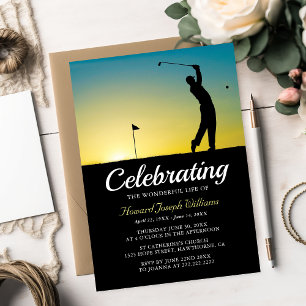 Golfer Celebration of Life In Love Memory Einladung