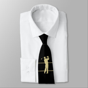 Golfer der Gold Silhouette Krawatte
