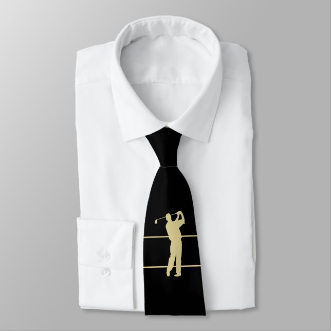Golfer der Gold Silhouette Krawatte (Gebunden)